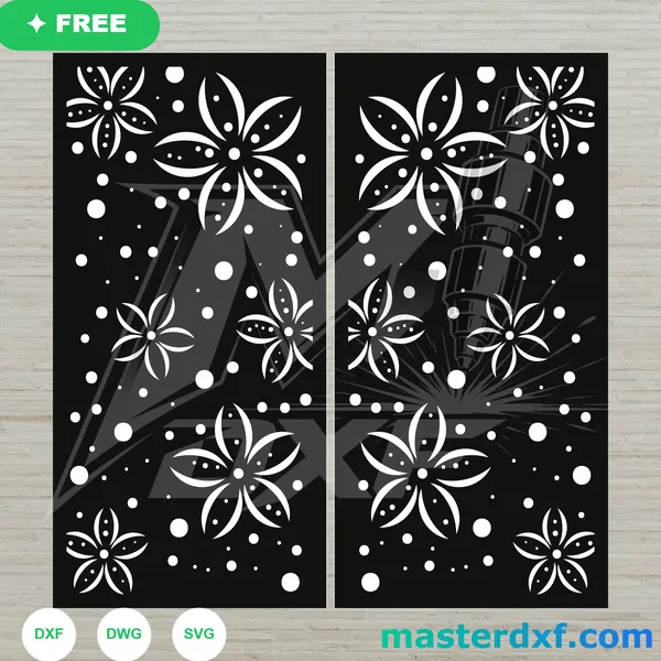 Free Dotted Flower Cluster DXF Panel for Privacy Screens DXF File